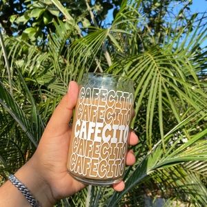 Cafecito Beer Can Shaped Glass Cup